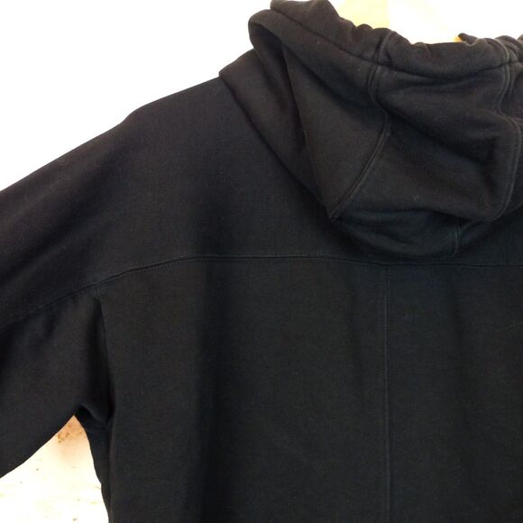 Reiss Arden Hoodie Womens M Black Crop Jersey Rib Zip Relaxed Loungewear Rock - Picture 10 of 14